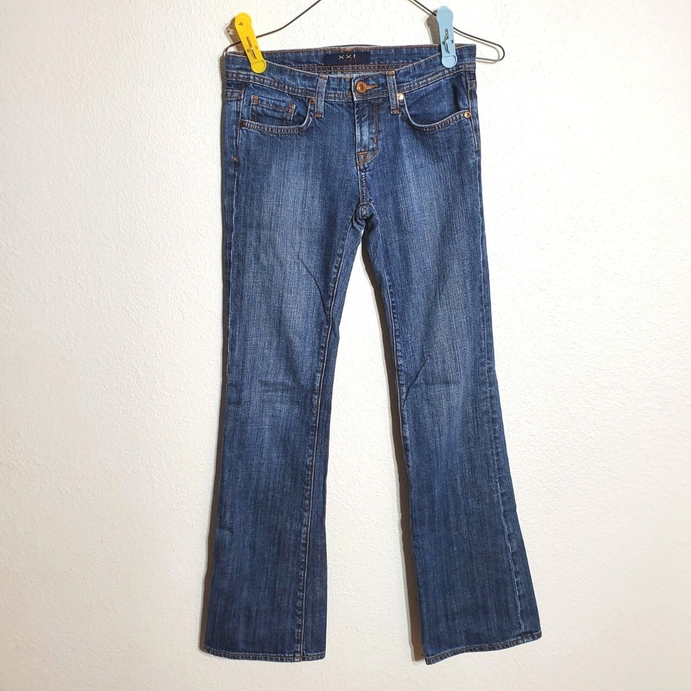 XXI Women's Low Rise Bootcut Blue Jeans Size 26 Cotton/Spandex